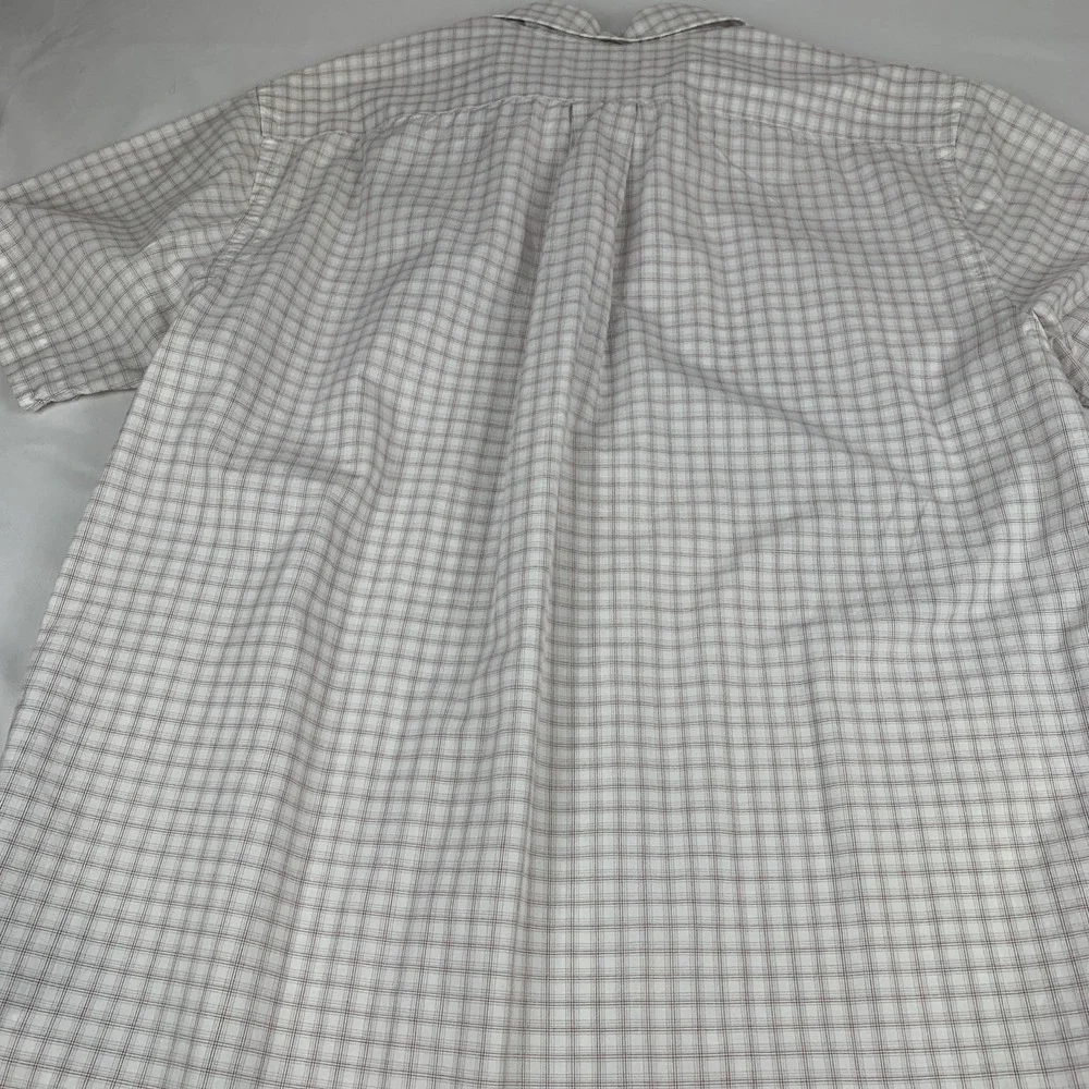 Polo‎ Jeans Co Ralph Lauren Mens Medium Plaid Short Sleeve Button Down Shirt Red